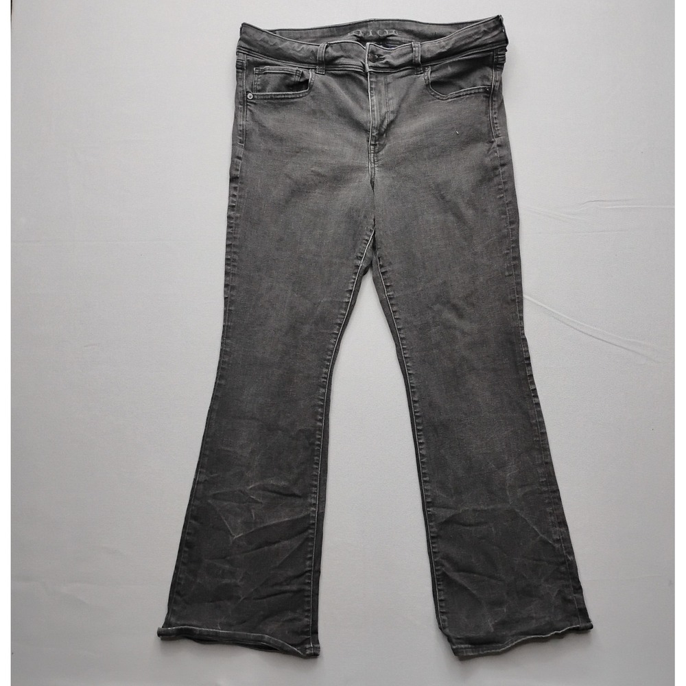 American Eagle Kick Boot Jeans Womens 18 Black Next Level Stretch Denim